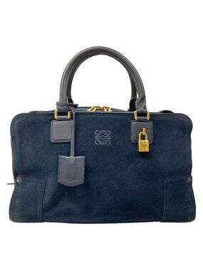 Loewe Handbag Amazona 36 Navy Leather